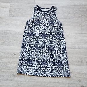 Loft Blue and White Shift Dress Womens Sixe Small Floral Pattern Sleeveless
